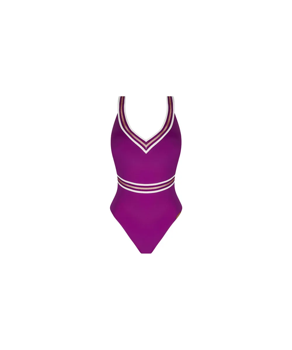 Lise Charmel Badedragter<1639 CG/CASSIS GOLD - Energie Nau Halter Swimsuit
