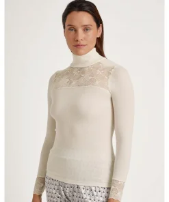 Calida Undertøj<904 CHARM CREAM - Silky Wool Glam Top Long-Sleeve