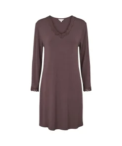 Lady Avenue Natkjoler/ Underkjoler/ Chemiser<190 COFFEE BEAN - Bamboo Homewear Bamboo Long Sleeve Nightdress