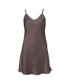 Lady Avenue Underkjoler/ Negligé|Natkjoler/ Underkjoler/ Chemiser<190 COFFEE BEAN - LA - Silk Woven Slip W/Cording