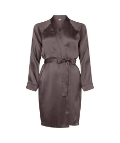 Lady Avenue Kåber<190 COFFEE BEAN - LA - Silk Woven Short Kimono