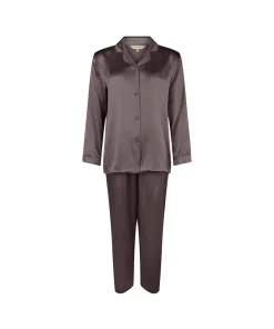 Lady Avenue Pyjamas/ Loungewear<190 COFFEE BEAN - Silk Woven Basic Pyjamas