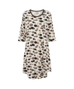 Lady Avenue Natskjorter/ Big Shirts|Natkjoler/ Underkjoler/ Chemiser<1051 COFFEE/SAND CIRCLES - Bamboo Sleeve Nightdress