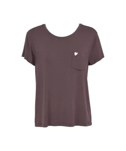 Missya Top/ Loungeshirt/ Pyjamas<044 DARK BROWN - Softness T-shirt