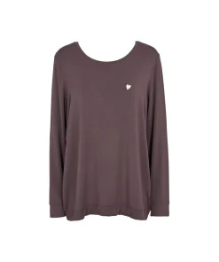 Missya Top/ Loungeshirt/ Pyjamas<044 DARK BROWN - Softness t-shirt