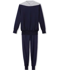 Calida Top/ Loungeshirt/ Pyjamas<339 DARK LAPIS BLUE - Soulmate Pyjamas With Cuff
