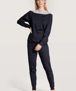 Calida Top/ Loungeshirt/ Pyjamas<339 DARK LAPIS BLUE - Soulmate Pyjamas With Cuff