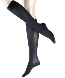 Falke Knæstrømper<6379 DARK NAVY - Cotton Touch KH Knee-High Knit