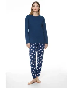 Mey Top/ Loungeshirt/ Pyjamas<1118 DEEP MARINE - Night Pyjama 7/8 Length, Long Sleeve