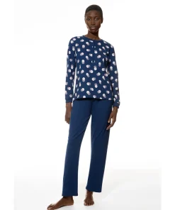 Mey Top/ Loungeshirt/ Pyjamas<1118 DEEP MARINE - Night Pyjama Full Length