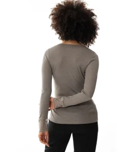 Mey Undertøj<90 DEEP TAUPE - Wool T-shirt Long Sleeve