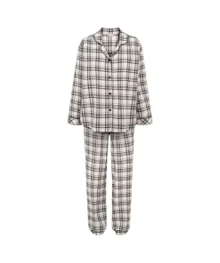 Lady Avenue Pyjamas/ Loungewear<1062 DEER/ROSE CHECKS - Cotton Cotton Flannel Pyjamas