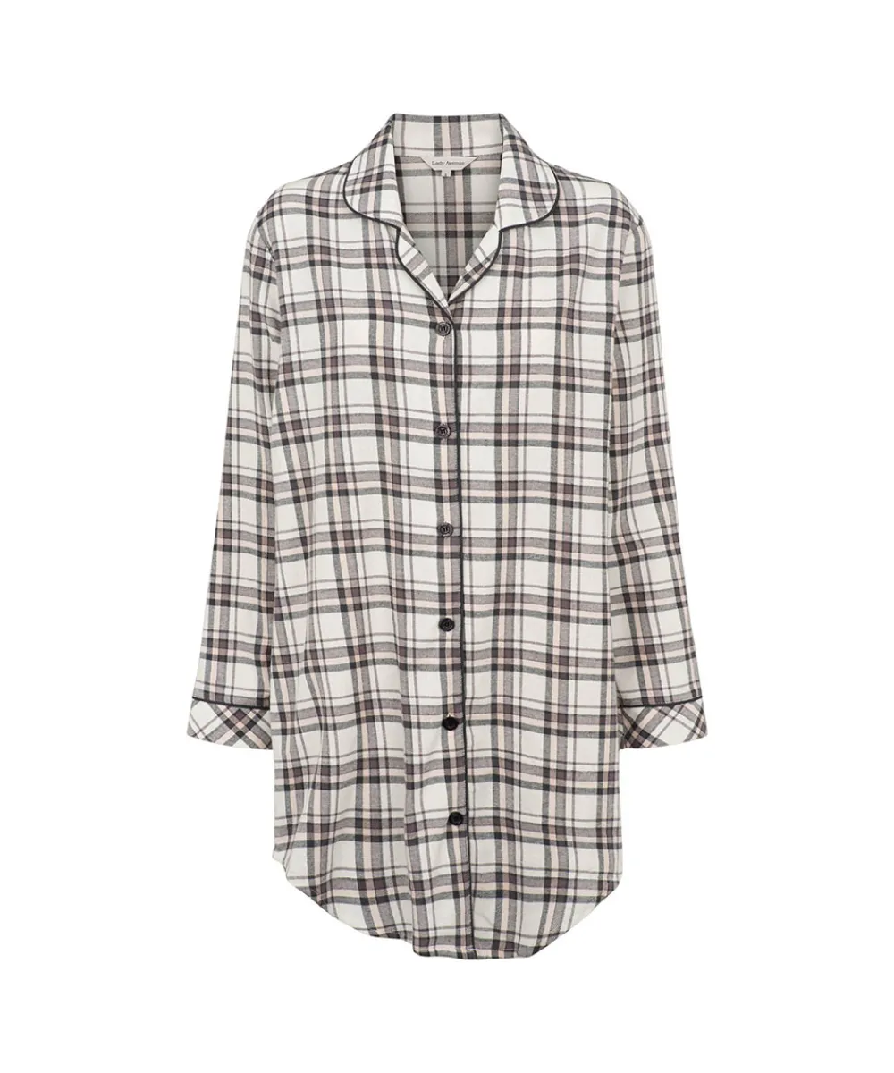 Lady Avenue Natkjoler/ Underkjoler/ Chemiser<1062 DEER/ROSE CHECKS - Cotton Cotton Flannel Nightshirt