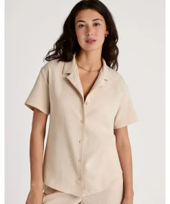 Calida Top/ Loungeshirt/ Pyjamas<070 DUNE BEIGE - Favourites Sun Shirt Short-Sleeve