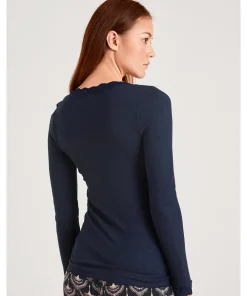 Calida Undertøj<389 ECLIPSE BLUE - Richesse Lace Top Long-Sleeve