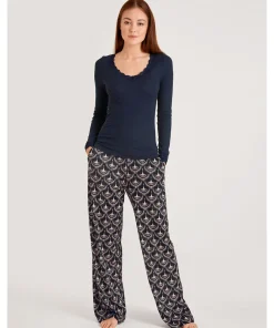 Calida Undertøj<389 ECLIPSE BLUE - Richesse Lace Top Long-Sleeve