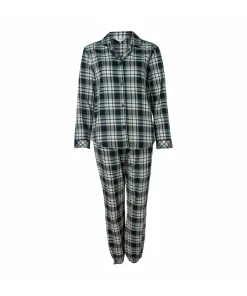 Lady Avenue Top/ Loungeshirt/ Pyjamas<1024 FORREST CHECKS - Homewear - Cotton & satin Cotton Flannel Pyjamas