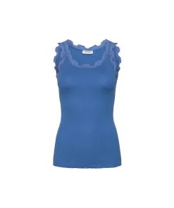 Rosemunde Undertøj<965 FRENCH BLUE - Silk Silk top w/ lace