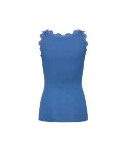 Rosemunde Undertøj<965 FRENCH BLUE - Silk Top Regular W/Vintage Lace