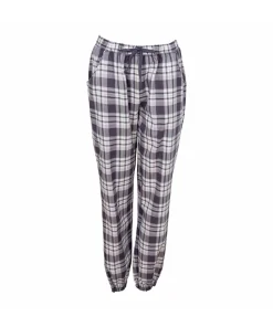 Lady Avenue Top/ Loungeshirt/ Pyjamas<1034 GRAPHITE CHECKS - Homewear - Cotton & satin Cotton Flannel Pyjamas