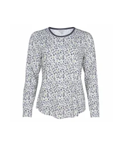 Lady Avenue Top/ Loungeshirt/ Pyjamas<1032 GRAPHITE FLOWER - LA - Bamboo Homewear Bamboo Long Sleeve Pyjamas