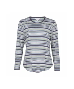 Lady Avenue Top/ Loungeshirt/ Pyjamas<1035 GRAPHITE STRIPE - Bamboo Homewear Long Sleeve Pyjamas