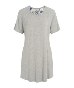 Lady Avenue Natkjoler/ Underkjoler/ Chemiser<652 GREY MELANGE - Bambus Homewear Short-sleeve Nightdress