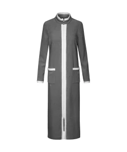Louis Feraud Kåber<11899 HEATHER DARK GREY - Fleece Robe, 1/1 sleeve, zipper