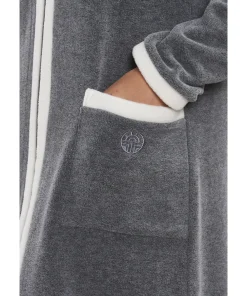 Louis Feraud Kåber<11899 HEATHER DARK GREY - Fleece Robe, 1/1 sleeve, zipper