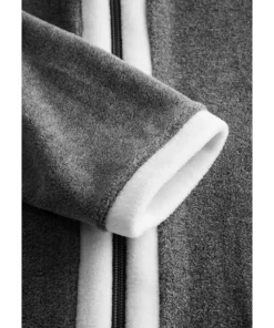 Louis Feraud Kåber<11899 HEATHER DARK GREY - Fleece Robe, 1/1 sleeve, zipper