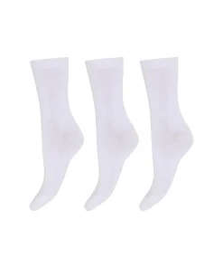 Decoy Ankelstrømper/ Sokker<1200 HVID - Orgcotton 3Pk Ankle Socks