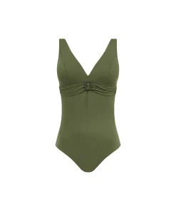 Femilet Badedragter<079 KHAKI - Rivero Wirefree Plunge T-shirt Swims.
