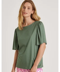 Calida Top/ Loungeshirt/ Pyjamas<618 LAUREL GREEN - Favourites Healing Shirt short-sleeve