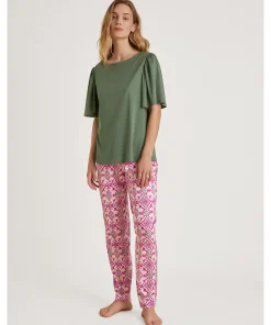 Calida Top/ Loungeshirt/ Pyjamas<618 LAUREL GREEN - Favourites Healing Shirt short-sleeve