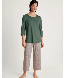 Calida Pyjamas/ Loungewear<618 LAUREL GREEN - Nightwear Xtra 7/8 Pyjamas