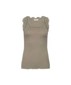 Rosemunde Undertøj<968 LAUREL OAK - Silk Silk top w/ lace
