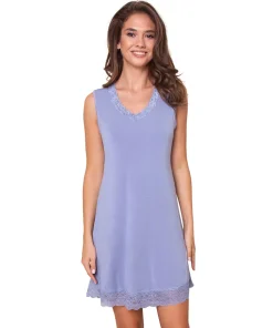 Lady Avenue Natkjoler/ Underkjoler/ Chemiser<153 LIGHT DENIM - Bamboo Homewear Sleeveless Nightdress