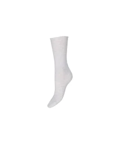 Decoy Ankelstrømper/ Sokker<3306 LYS GRÅ MELANGE - Sock Fineknit Orgcotton