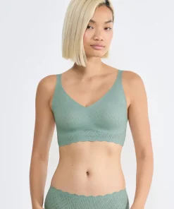 Sloggi Undertøj|Bh'er<7329 MISTY TURQUOISE - ZERO Feel Bliss Bralette