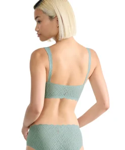 Sloggi Undertøj|Bh'er<7329 MISTY TURQUOISE - ZERO Feel Bliss Bralette