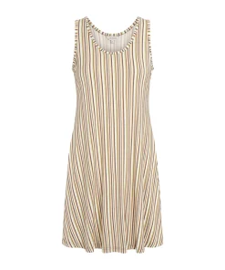 Lady Avenue Natkjoler/ Underkjoler/ Chemiser<648 MOCCA/KIWI STRIPE - Bambus Homewear Short-sleeve Nightdress