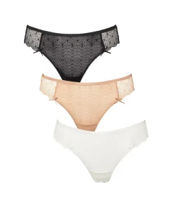 Missya Trusser<022 MULTI COLOUR - Lady Lace String 3-pack