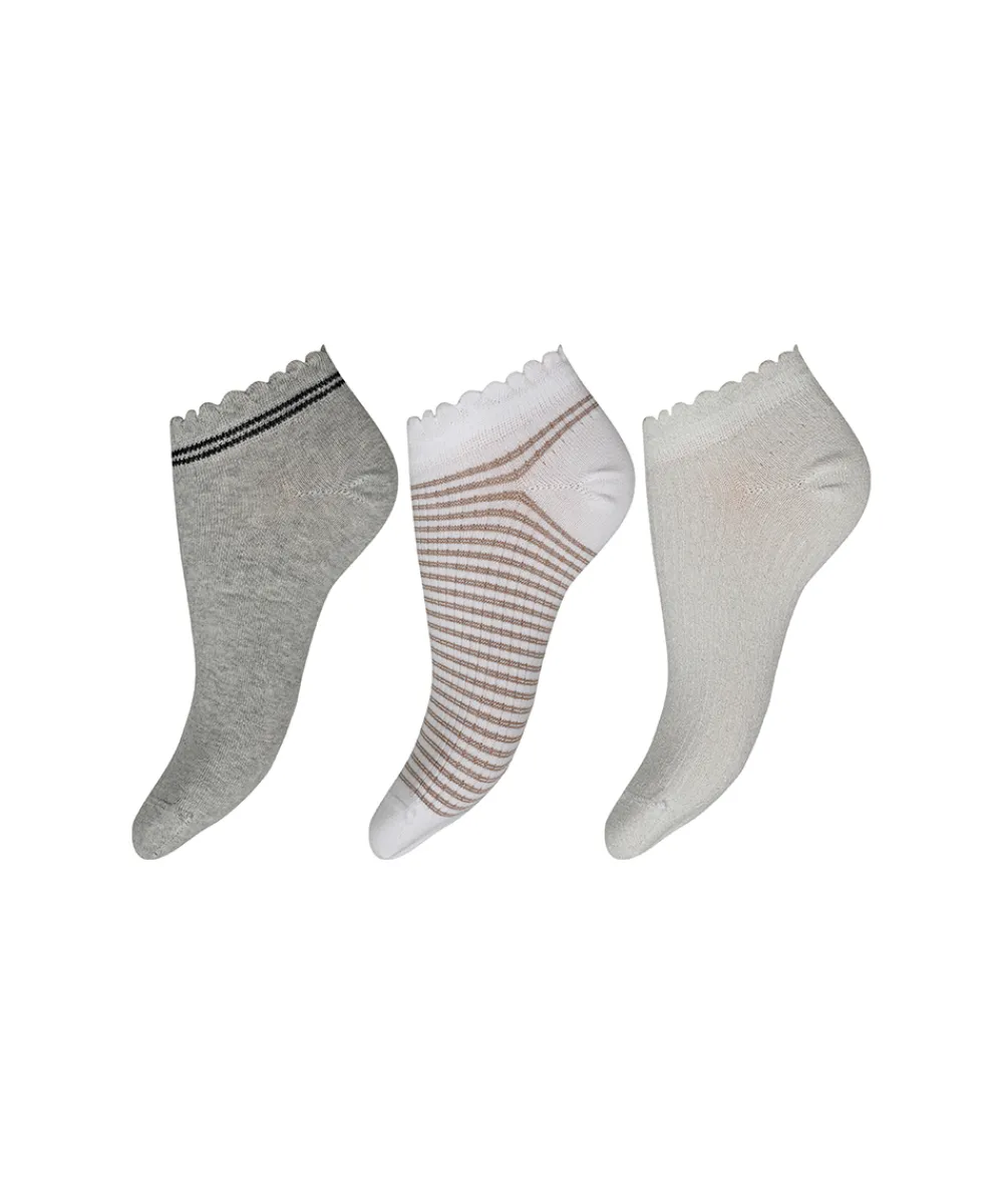 Decoy Ankelstrømper/ Sokker<10090 MULTIFARVET - 3-Pack Sneaker Sock Cott