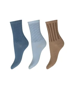 Decoy Ankelstrømper/ Sokker<10089 MULTIFARVET - 3-Pack Ankle Sock Cotton