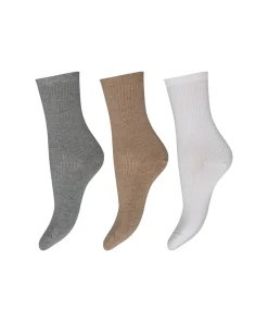 Decoy Ankelstrømper/ Sokker<10090 MULTIFARVET - 3-Pack Ankle Sock Cotton