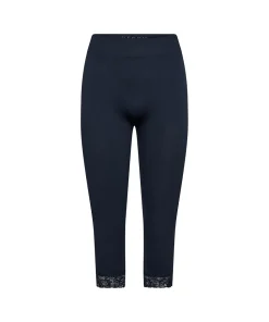 Decoy Strømpebukser/ Leggings|Undertøj<49 NAVY - Seamless Capri W/Lace.