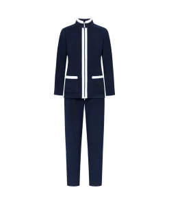 Louis Feraud Hjemmedragt/ Heldragt|Top/ Loungeshirt/ Pyjamas<10063 NAVY - Nightwear LS, 1/1 sleeve, pants 1/1, zip