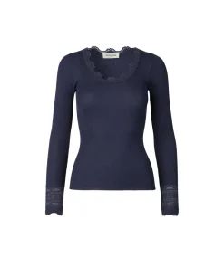 Rosemunde Undertøj<135 NAVY - RWBenita LS O-neck Lace Top