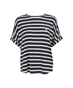 Missya Top/ Loungeshirt/ Pyjamas<101 NAVY - Softness Stripe Ss T-shirt