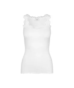 Rosemunde Undertøj<1049 NEW WHITE - Silk Silk top w/ lace